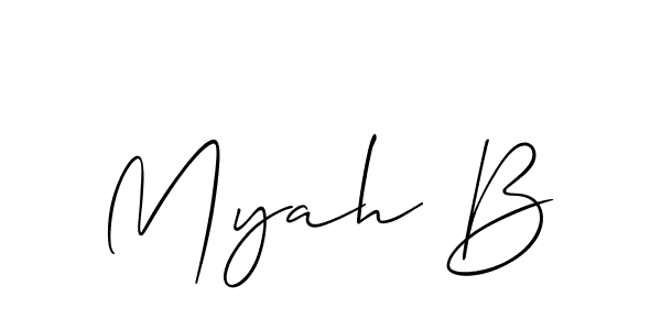 Also You can easily find your signature by using the search form. We will create Myah B name handwritten signature images for you free of cost using Allison_Script sign style. Myah B signature style 2 images and pictures png