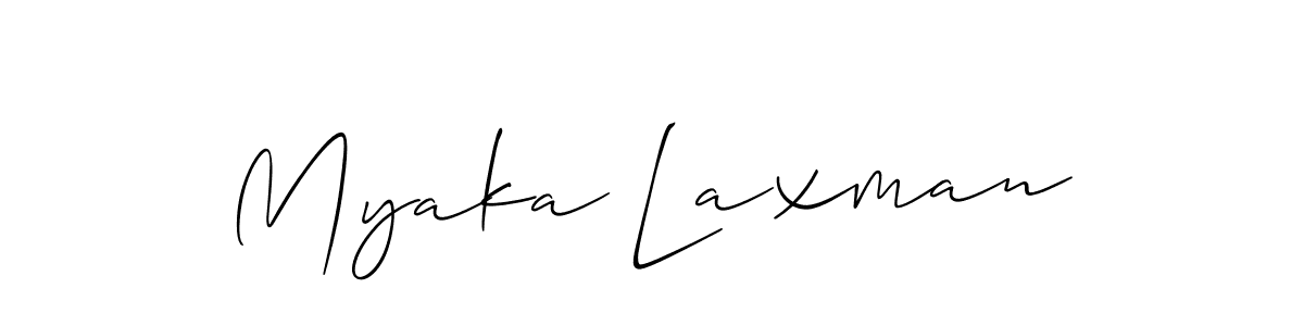 Make a short Myaka Laxman signature style. Manage your documents anywhere anytime using Allison_Script. Create and add eSignatures, submit forms, share and send files easily. Myaka Laxman signature style 2 images and pictures png