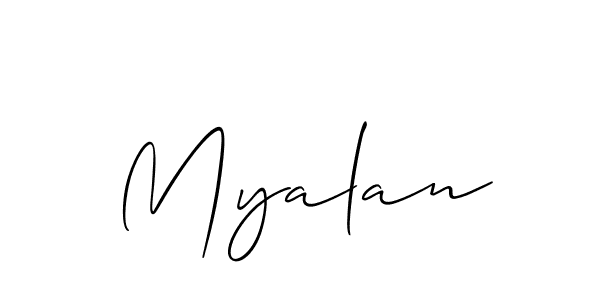 How to make Myalan name signature. Use Allison_Script style for creating short signs online. This is the latest handwritten sign. Myalan signature style 2 images and pictures png