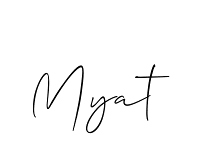 Also we have Myat name is the best signature style. Create professional handwritten signature collection using Allison_Script autograph style. Myat signature style 2 images and pictures png