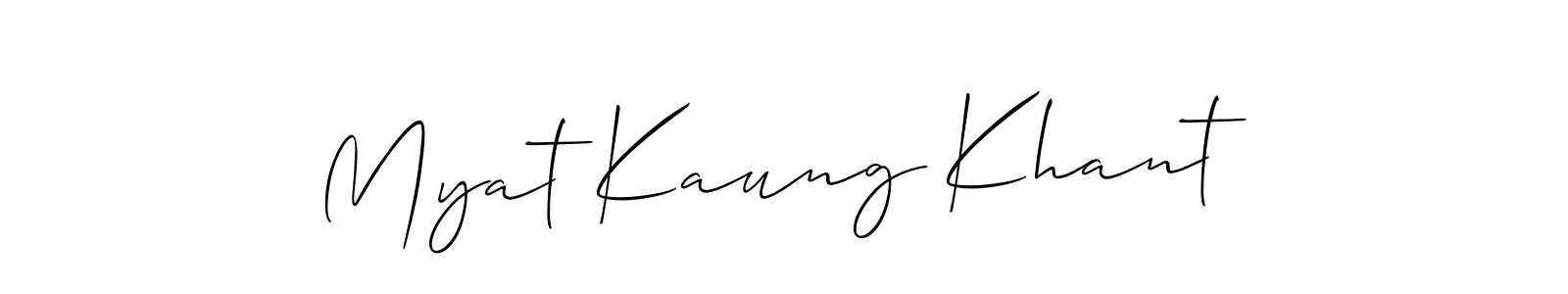 Create a beautiful signature design for name Myat Kaung Khant. With this signature (Allison_Script) fonts, you can make a handwritten signature for free. Myat Kaung Khant signature style 2 images and pictures png