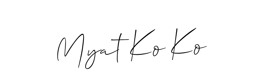 How to make Myat Ko Ko name signature. Use Allison_Script style for creating short signs online. This is the latest handwritten sign. Myat Ko Ko signature style 2 images and pictures png