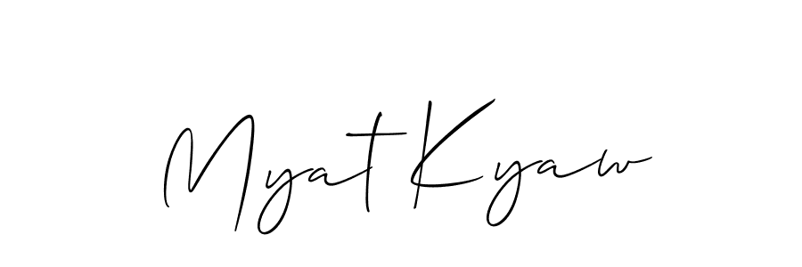 Similarly Allison_Script is the best handwritten signature design. Signature creator online .You can use it as an online autograph creator for name Myat Kyaw. Myat Kyaw signature style 2 images and pictures png
