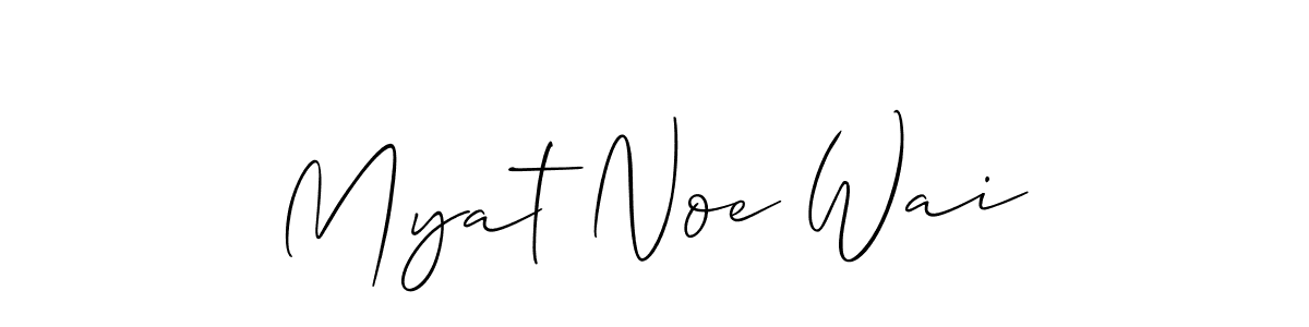 Allison_Script is a professional signature style that is perfect for those who want to add a touch of class to their signature. It is also a great choice for those who want to make their signature more unique. Get Myat Noe Wai name to fancy signature for free. Myat Noe Wai signature style 2 images and pictures png