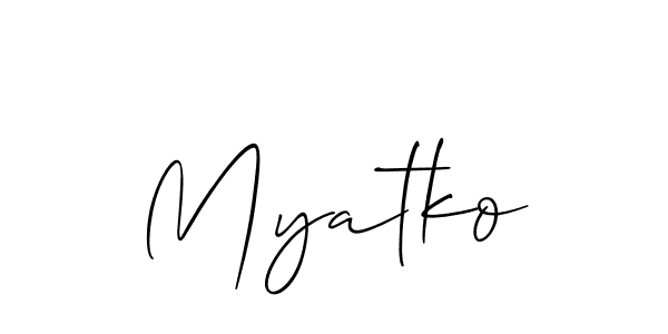 How to make Myatko name signature. Use Allison_Script style for creating short signs online. This is the latest handwritten sign. Myatko signature style 2 images and pictures png