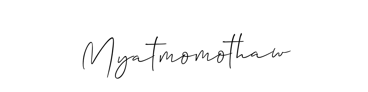if you are searching for the best signature style for your name Myatmomothaw. so please give up your signature search. here we have designed multiple signature styles  using Allison_Script. Myatmomothaw signature style 2 images and pictures png