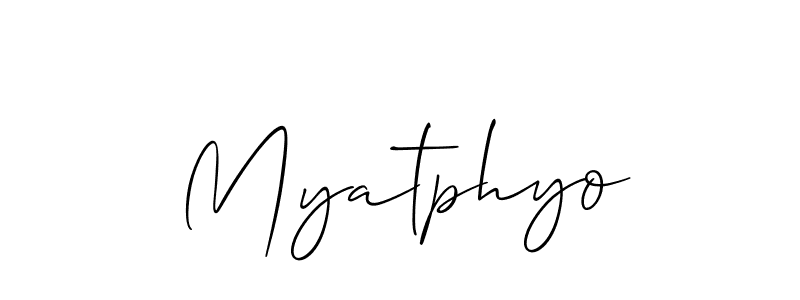 Make a short Myatphyo signature style. Manage your documents anywhere anytime using Allison_Script. Create and add eSignatures, submit forms, share and send files easily. Myatphyo signature style 2 images and pictures png