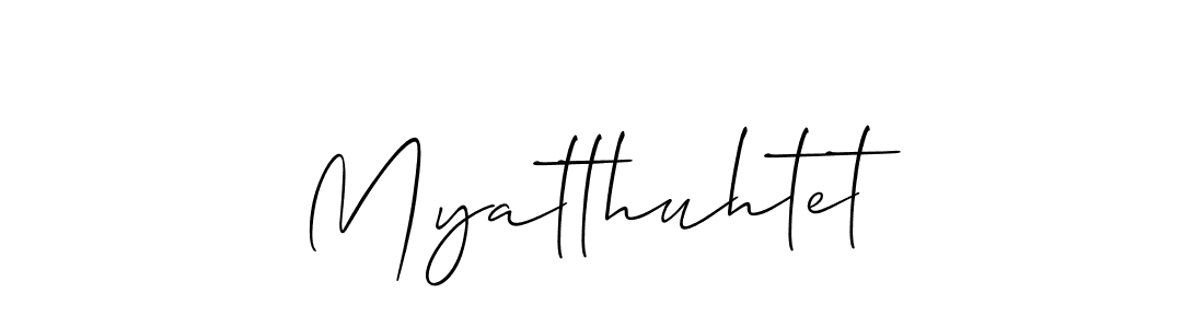 Use a signature maker to create a handwritten signature online. With this signature software, you can design (Allison_Script) your own signature for name Myatthuhtet. Myatthuhtet signature style 2 images and pictures png