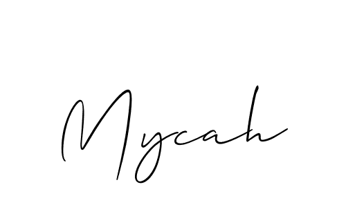 You should practise on your own different ways (Allison_Script) to write your name (Mycah) in signature. don't let someone else do it for you. Mycah signature style 2 images and pictures png