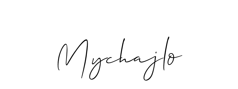 Mychajlo stylish signature style. Best Handwritten Sign (Allison_Script) for my name. Handwritten Signature Collection Ideas for my name Mychajlo. Mychajlo signature style 2 images and pictures png