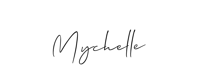 How to make Mychelle name signature. Use Allison_Script style for creating short signs online. This is the latest handwritten sign. Mychelle signature style 2 images and pictures png