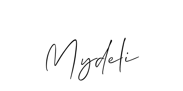 How to make Mydeli name signature. Use Allison_Script style for creating short signs online. This is the latest handwritten sign. Mydeli signature style 2 images and pictures png
