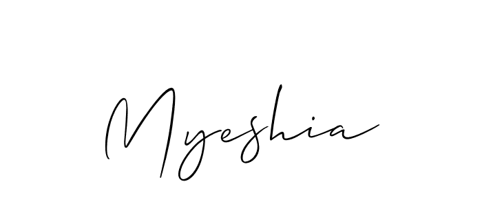 if you are searching for the best signature style for your name Myeshia. so please give up your signature search. here we have designed multiple signature styles  using Allison_Script. Myeshia signature style 2 images and pictures png