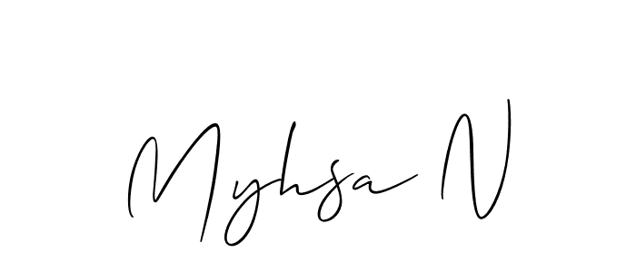 How to make Myhsa N signature? Allison_Script is a professional autograph style. Create handwritten signature for Myhsa N name. Myhsa N signature style 2 images and pictures png