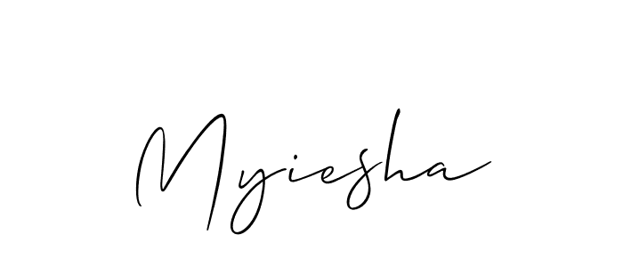 Create a beautiful signature design for name Myiesha. With this signature (Allison_Script) fonts, you can make a handwritten signature for free. Myiesha signature style 2 images and pictures png