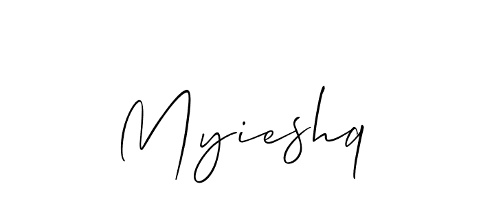 Use a signature maker to create a handwritten signature online. With this signature software, you can design (Allison_Script) your own signature for name Myieshq. Myieshq signature style 2 images and pictures png