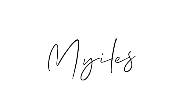 Design your own signature with our free online signature maker. With this signature software, you can create a handwritten (Allison_Script) signature for name Myiles. Myiles signature style 2 images and pictures png