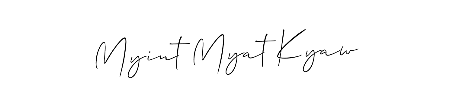 Similarly Allison_Script is the best handwritten signature design. Signature creator online .You can use it as an online autograph creator for name Myint Myat Kyaw. Myint Myat Kyaw signature style 2 images and pictures png