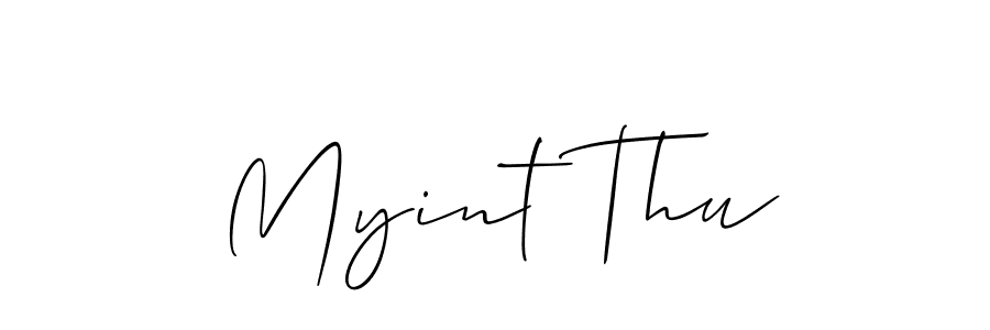 Use a signature maker to create a handwritten signature online. With this signature software, you can design (Allison_Script) your own signature for name Myint Thu. Myint Thu signature style 2 images and pictures png