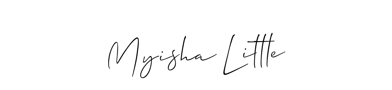 Make a short Myisha Little signature style. Manage your documents anywhere anytime using Allison_Script. Create and add eSignatures, submit forms, share and send files easily. Myisha Little signature style 2 images and pictures png