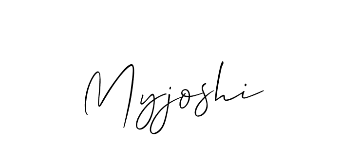 Design your own signature with our free online signature maker. With this signature software, you can create a handwritten (Allison_Script) signature for name Myjoshi. Myjoshi signature style 2 images and pictures png
