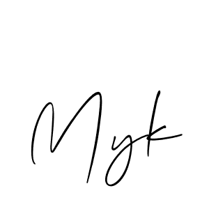 Create a beautiful signature design for name Myk. With this signature (Allison_Script) fonts, you can make a handwritten signature for free. Myk signature style 2 images and pictures png