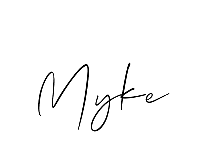 Design your own signature with our free online signature maker. With this signature software, you can create a handwritten (Allison_Script) signature for name Myke. Myke signature style 2 images and pictures png