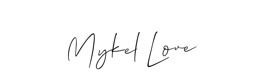 How to make Mykel Love name signature. Use Allison_Script style for creating short signs online. This is the latest handwritten sign. Mykel Love signature style 2 images and pictures png