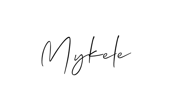 Use a signature maker to create a handwritten signature online. With this signature software, you can design (Allison_Script) your own signature for name Mykele. Mykele signature style 2 images and pictures png