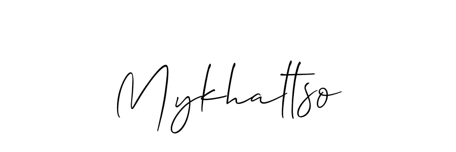 You should practise on your own different ways (Allison_Script) to write your name (Mykhaltso) in signature. don't let someone else do it for you. Mykhaltso signature style 2 images and pictures png