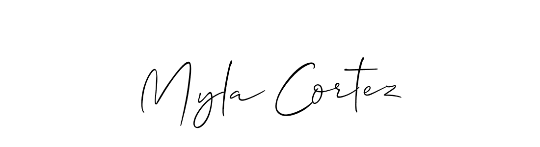 Make a short Myla Cortez signature style. Manage your documents anywhere anytime using Allison_Script. Create and add eSignatures, submit forms, share and send files easily. Myla Cortez signature style 2 images and pictures png