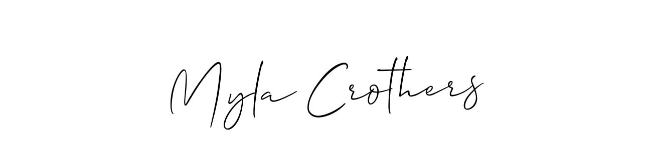 Design your own signature with our free online signature maker. With this signature software, you can create a handwritten (Allison_Script) signature for name Myla Crothers. Myla Crothers signature style 2 images and pictures png