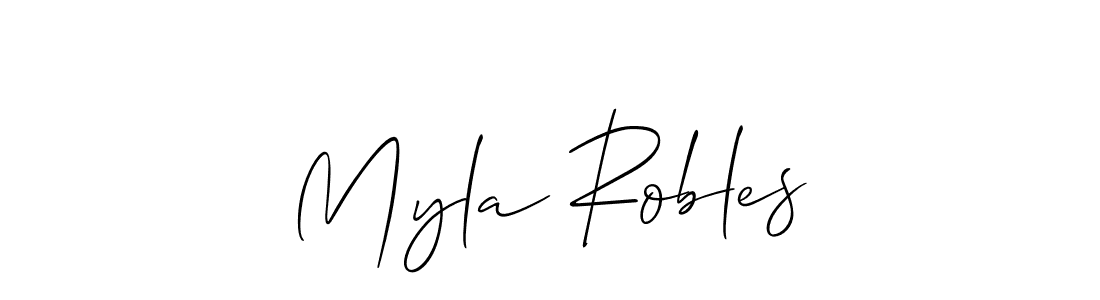 Make a beautiful signature design for name Myla Robles. With this signature (Allison_Script) style, you can create a handwritten signature for free. Myla Robles signature style 2 images and pictures png