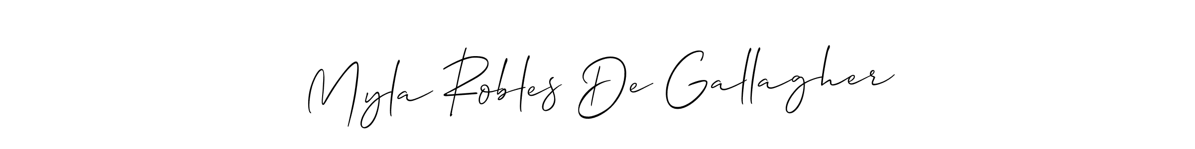 How to Draw Myla Robles De Gallagher signature style? Allison_Script is a latest design signature styles for name Myla Robles De Gallagher. Myla Robles De Gallagher signature style 2 images and pictures png