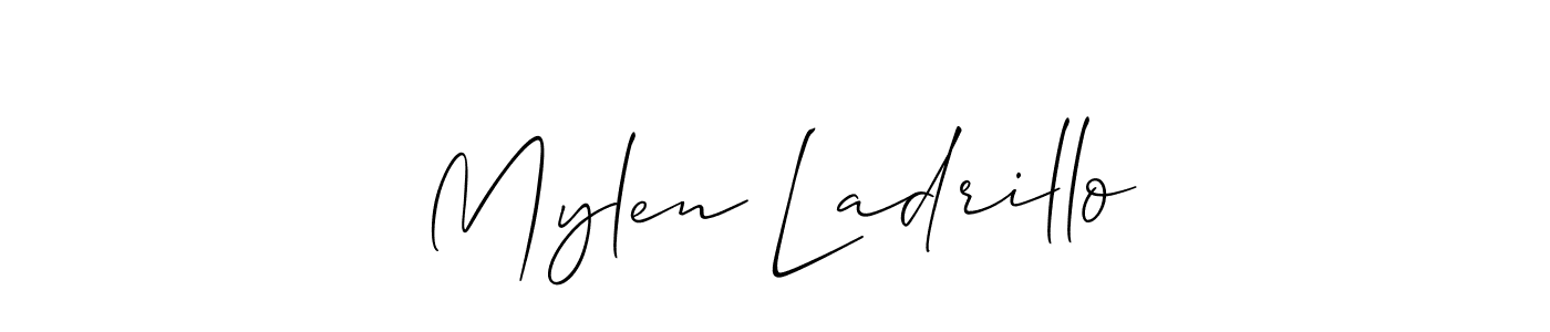 Similarly Allison_Script is the best handwritten signature design. Signature creator online .You can use it as an online autograph creator for name Mylen Ladrillo. Mylen Ladrillo signature style 2 images and pictures png