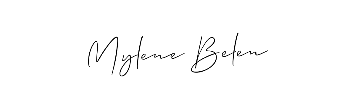 Use a signature maker to create a handwritten signature online. With this signature software, you can design (Allison_Script) your own signature for name Mylene Belen. Mylene Belen signature style 2 images and pictures png