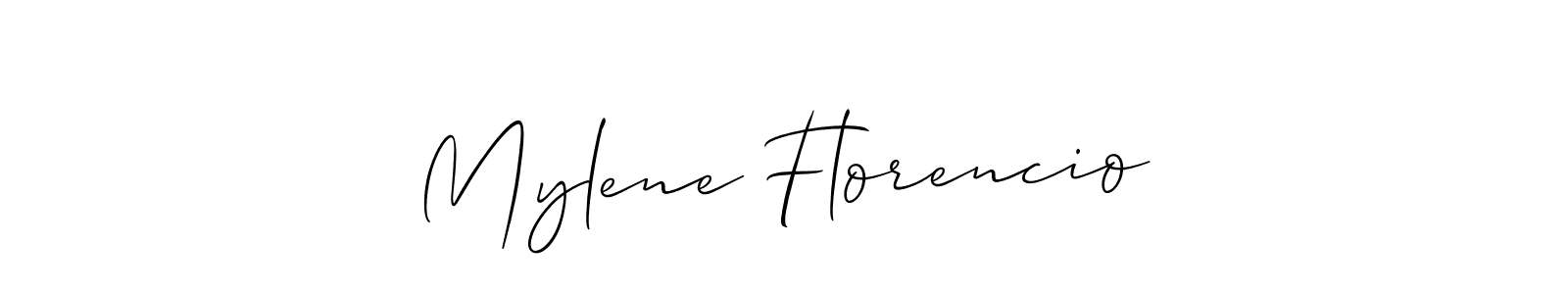 Mylene Florencio stylish signature style. Best Handwritten Sign (Allison_Script) for my name. Handwritten Signature Collection Ideas for my name Mylene Florencio. Mylene Florencio signature style 2 images and pictures png