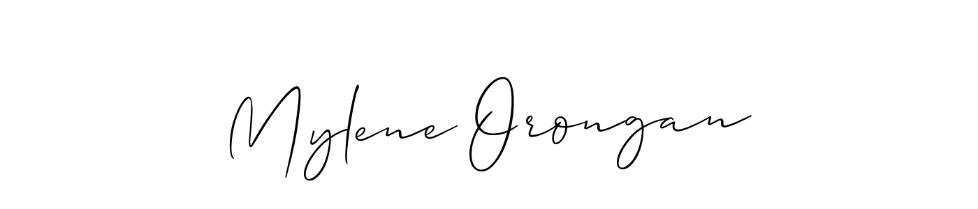 Create a beautiful signature design for name Mylene Orongan. With this signature (Allison_Script) fonts, you can make a handwritten signature for free. Mylene Orongan signature style 2 images and pictures png