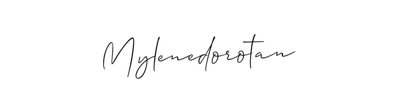 Create a beautiful signature design for name Mylenedorotan. With this signature (Allison_Script) fonts, you can make a handwritten signature for free. Mylenedorotan signature style 2 images and pictures png