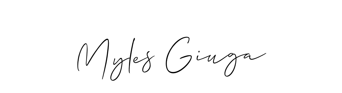 It looks lik you need a new signature style for name Myles Giuga. Design unique handwritten (Allison_Script) signature with our free signature maker in just a few clicks. Myles Giuga signature style 2 images and pictures png