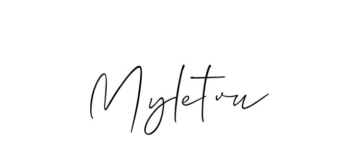 How to Draw Myletvu signature style? Allison_Script is a latest design signature styles for name Myletvu. Myletvu signature style 2 images and pictures png