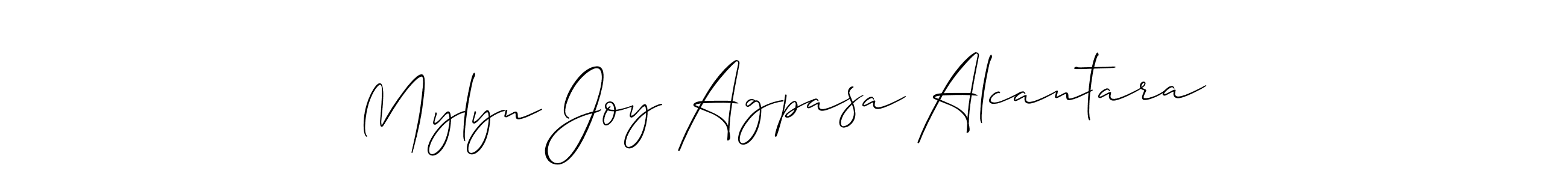 How to make Mylyn Joy Agpasa Alcantara signature? Allison_Script is a professional autograph style. Create handwritten signature for Mylyn Joy Agpasa Alcantara name. Mylyn Joy Agpasa Alcantara signature style 2 images and pictures png