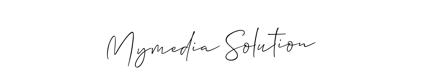 The best way (Allison_Script) to make a short signature is to pick only two or three words in your name. The name Mymedia Solution include a total of six letters. For converting this name. Mymedia Solution signature style 2 images and pictures png