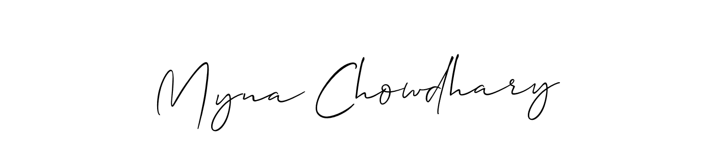 You should practise on your own different ways (Allison_Script) to write your name (Myna Chowdhary) in signature. don't let someone else do it for you. Myna Chowdhary signature style 2 images and pictures png