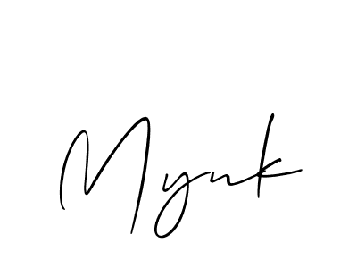 Create a beautiful signature design for name Mynk. With this signature (Allison_Script) fonts, you can make a handwritten signature for free. Mynk signature style 2 images and pictures png