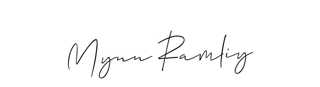 Design your own signature with our free online signature maker. With this signature software, you can create a handwritten (Allison_Script) signature for name Mynn Ramliy. Mynn Ramliy signature style 2 images and pictures png