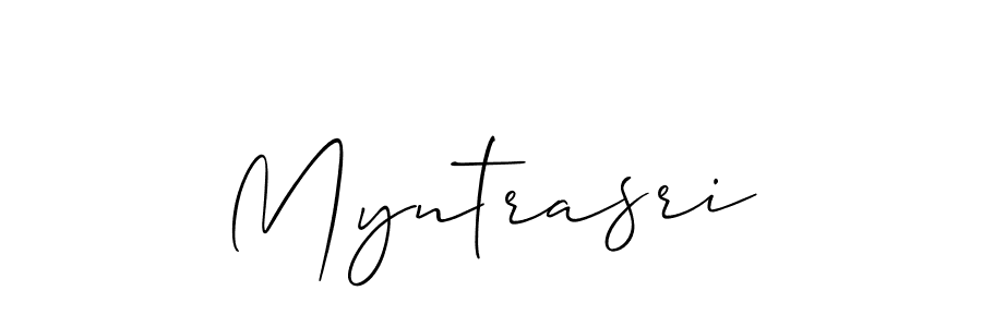 Use a signature maker to create a handwritten signature online. With this signature software, you can design (Allison_Script) your own signature for name Myntrasri. Myntrasri signature style 2 images and pictures png