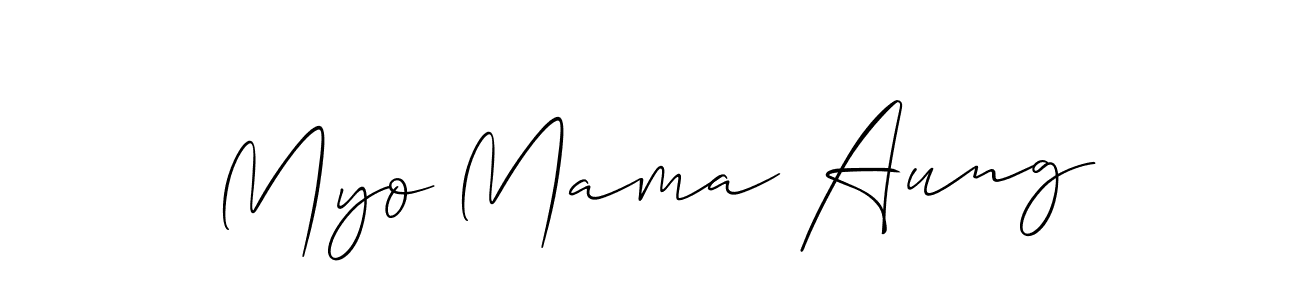 Also we have Myo Mama Aung name is the best signature style. Create professional handwritten signature collection using Allison_Script autograph style. Myo Mama Aung signature style 2 images and pictures png