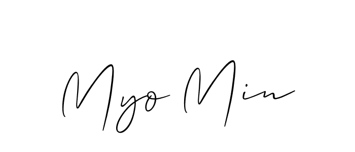 It looks lik you need a new signature style for name Myo Min. Design unique handwritten (Allison_Script) signature with our free signature maker in just a few clicks. Myo Min signature style 2 images and pictures png