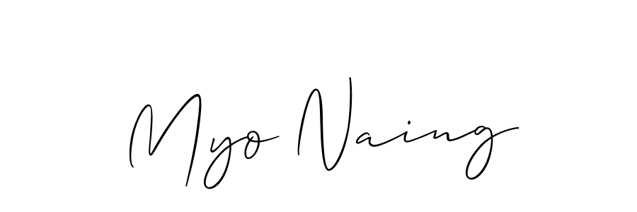 Also we have Myo Naing name is the best signature style. Create professional handwritten signature collection using Allison_Script autograph style. Myo Naing signature style 2 images and pictures png